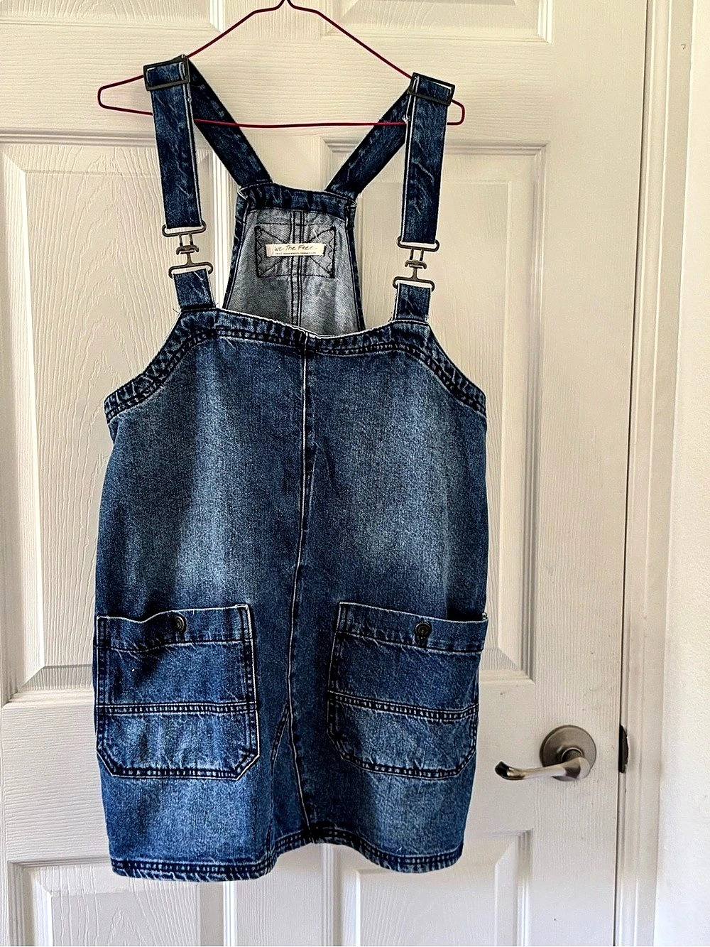 We The Free, Free People Blue Denim Short Overalls
